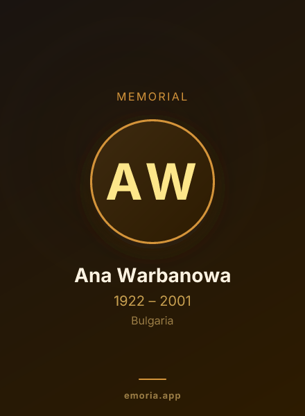Memorial portrait of Ana Warbanowa