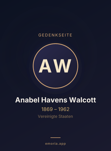 Gedenkportrait von Anabel Havens Walcott