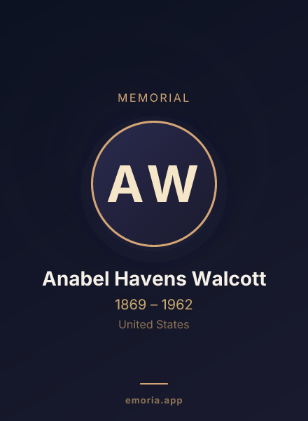 Memorial portrait of Anabel Havens Walcott