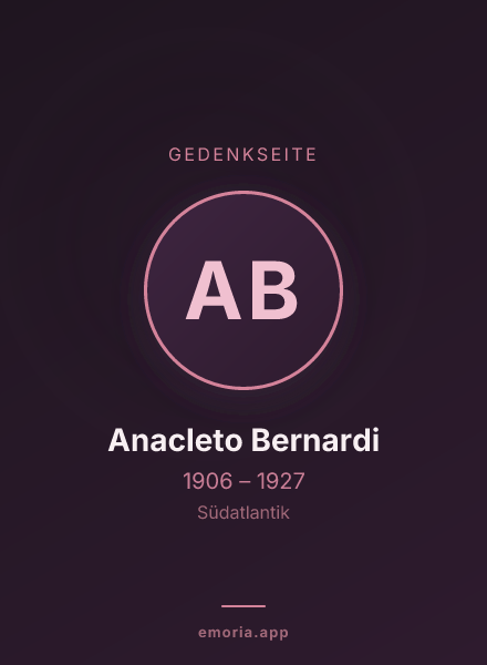 Gedenkportrait von Anacleto Bernardi