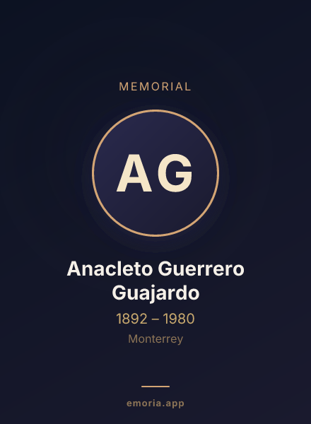 Memorial portrait of Anacleto Guerrero Guajardo