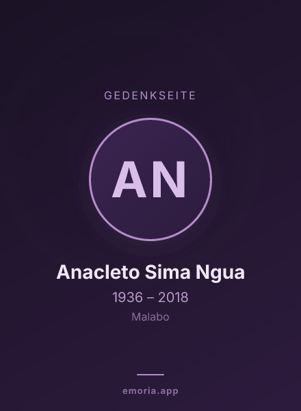 Gedenkportrait von Anacleto Sima Ngua