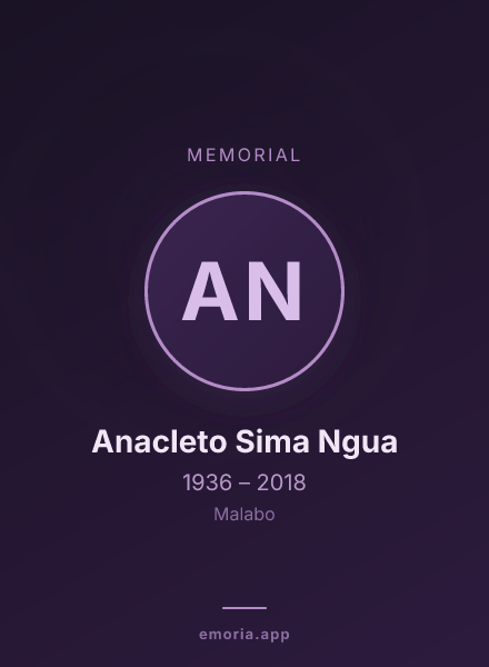 Memorial portrait of Anacleto Sima Ngua