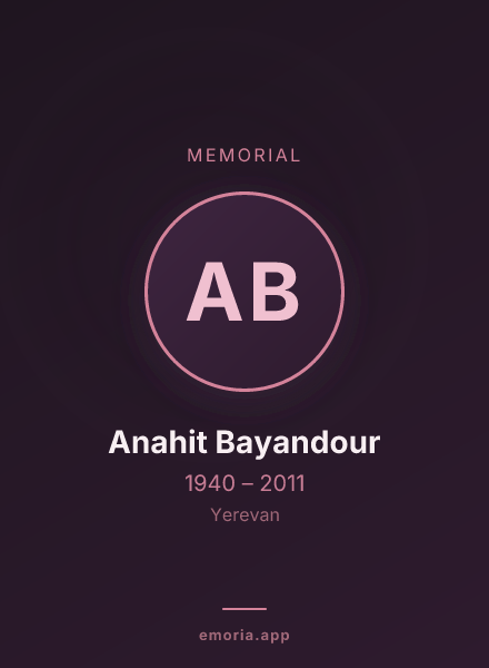 Memorial portrait of Anahit Bayandour