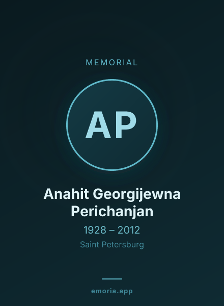 Memorial portrait of Anahit Georgijewna Perichanjan