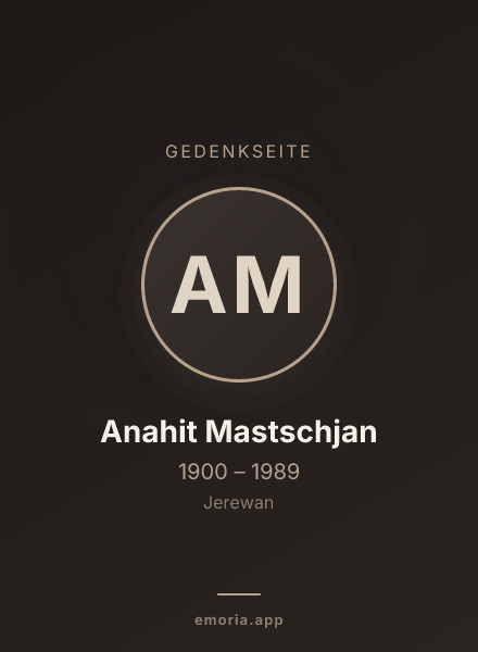 Gedenkportrait von Anahit Mastschjan