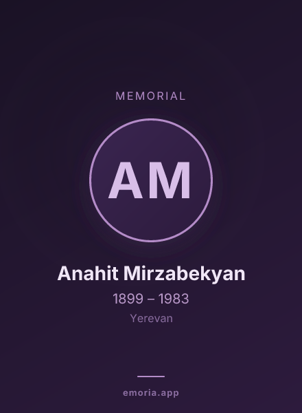 Memorial portrait of Anahit Mirzabekyan