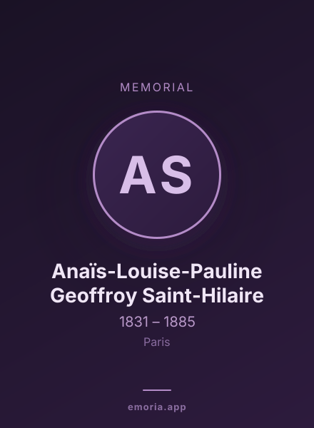 Memorial portrait of Anaïs-Louise-Pauline Geoffroy Saint-Hilaire