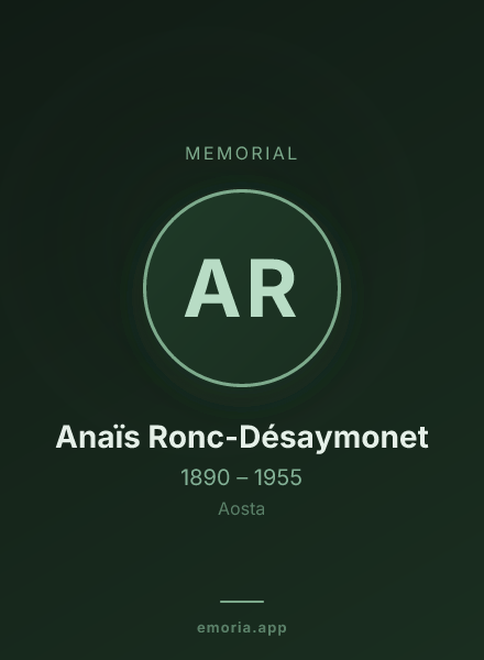 Memorial portrait of Anaïs Ronc-Désaymonet