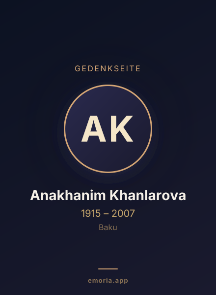 Gedenkportrait von Anakhanim Khanlarova