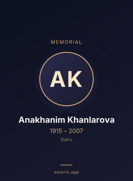 Memorial portrait of Anakhanim Khanlarova