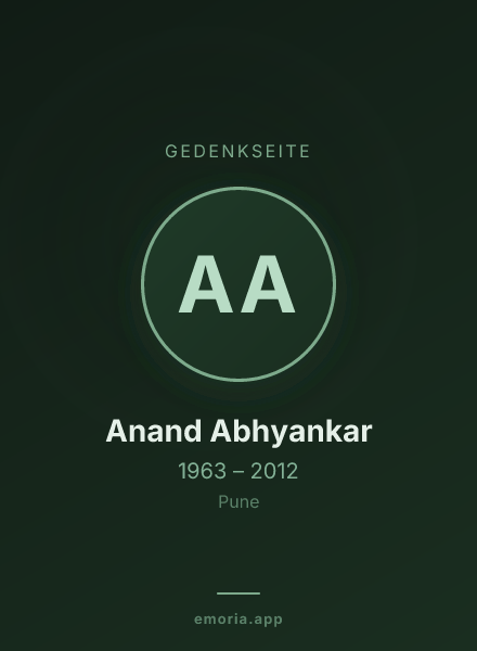 Gedenkportrait von Anand Abhyankar