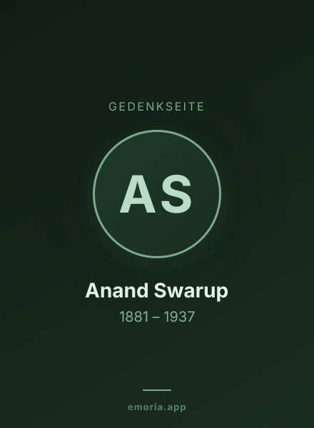 Gedenkportrait von Anand Swarup