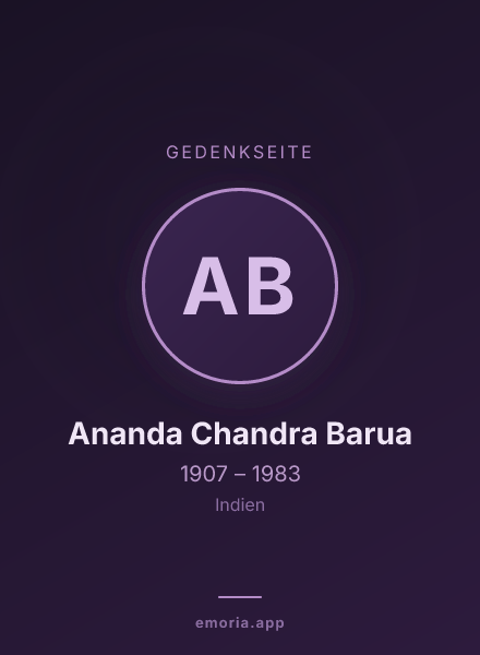 Gedenkportrait von Ananda Chandra Barua