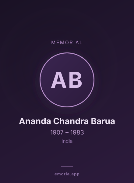 Memorial portrait of Ananda Chandra Barua