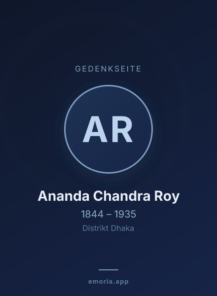 Gedenkportrait von Ananda Chandra Roy