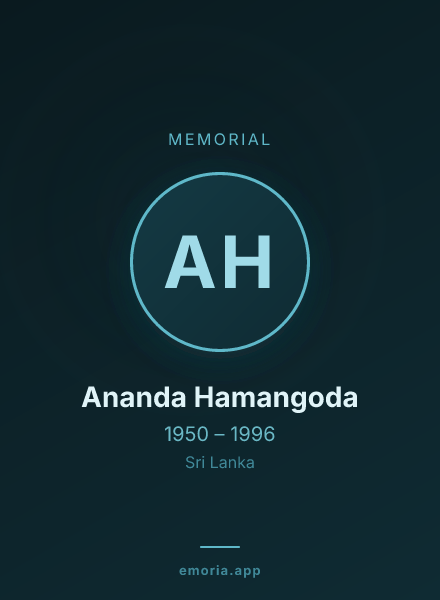 Memorial portrait of Ananda Hamangoda
