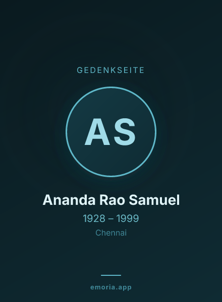 Gedenkportrait von Ananda Rao Samuel