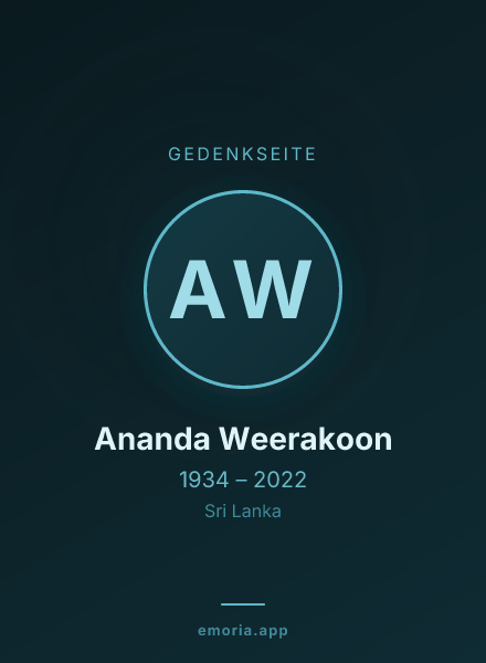 Gedenkportrait von Ananda Weerakoon