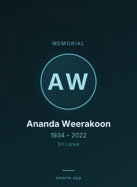 Memorial portrait of Ananda Weerakoon