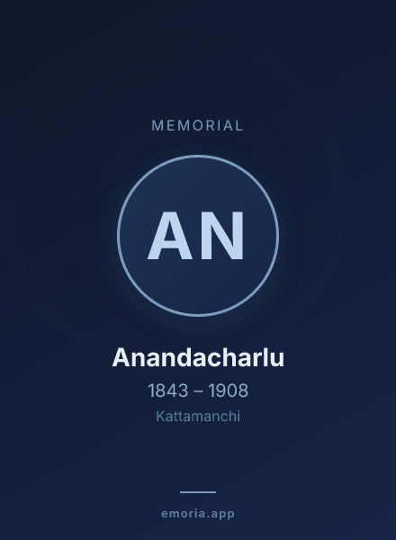 Memorial portrait of Anandacharlu