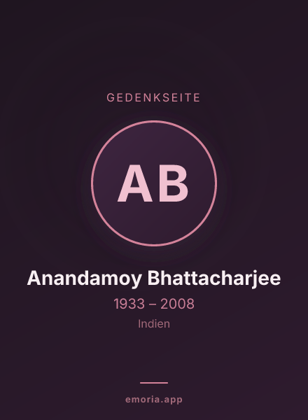 Gedenkportrait von Anandamoy Bhattacharjee