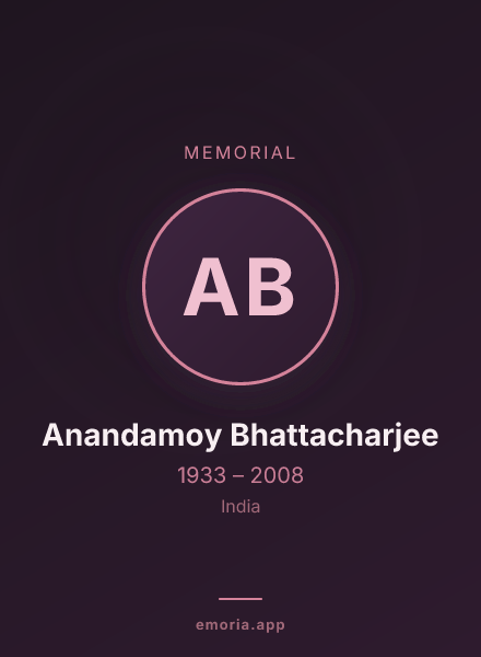 Memorial portrait of Anandamoy Bhattacharjee
