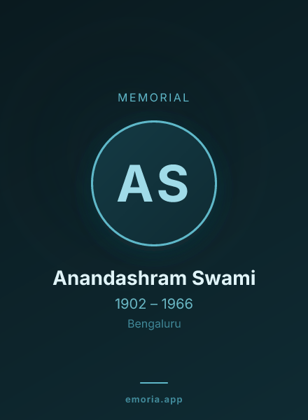 Memorial portrait of Anandashram Swami
