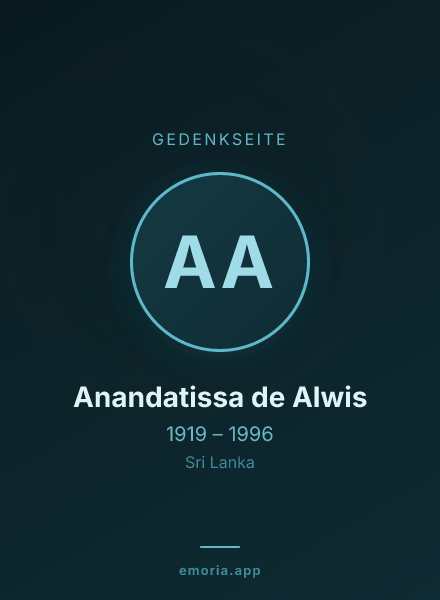 Gedenkportrait von Anandatissa de Alwis