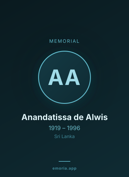 Memorial portrait of Anandatissa de Alwis