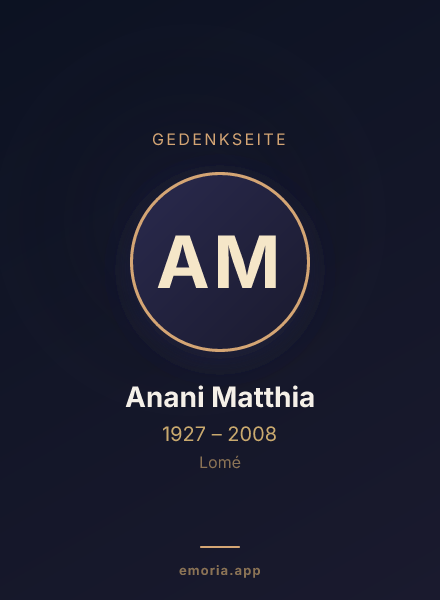 Gedenkportrait von Anani Matthia