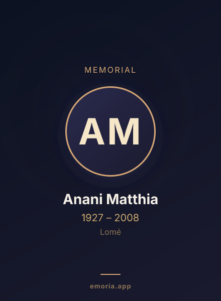 Memorial portrait of Anani Matthia