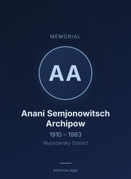 Memorial portrait of Anani Semjonowitsch Archipow