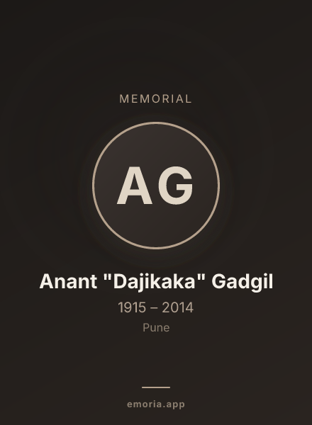 Memorial portrait of Anant "Dajikaka" Gadgil
