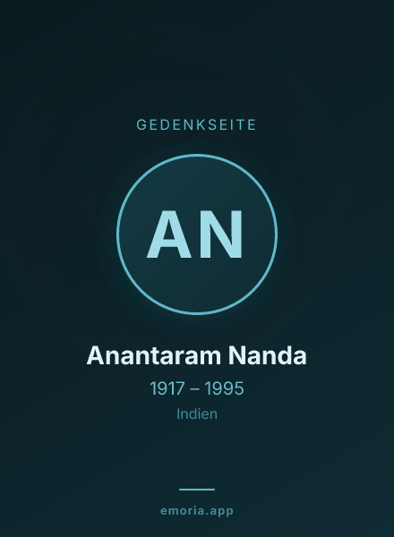 Gedenkportrait von Anantaram Nanda
