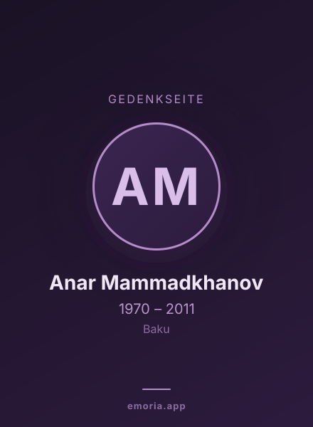 Gedenkportrait von Anar Mammadkhanov