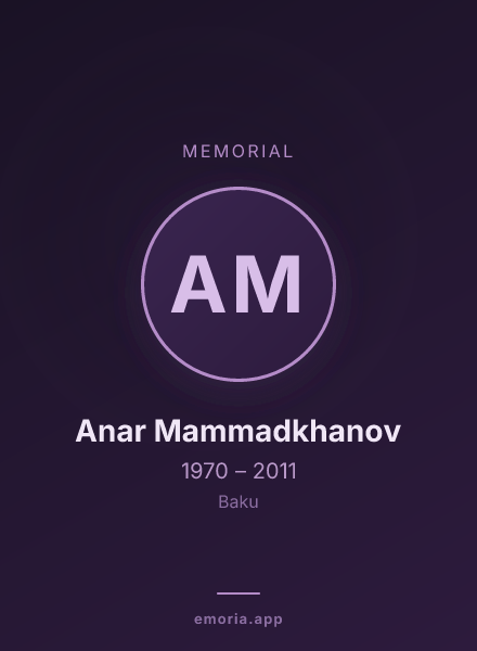 Memorial portrait of Anar Mammadkhanov