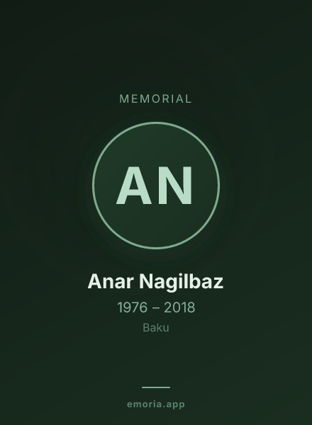 Memorial portrait of Anar Nagilbaz