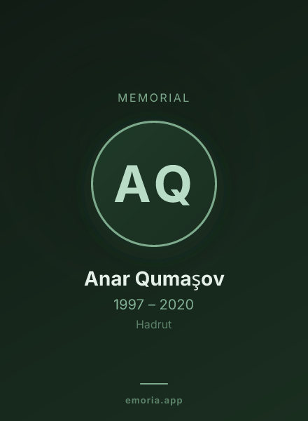 Memorial portrait of Anar Qumaşov