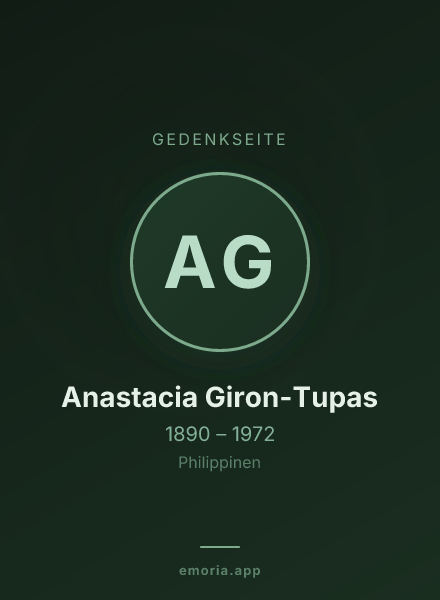 Gedenkportrait von Anastacia Giron-Tupas