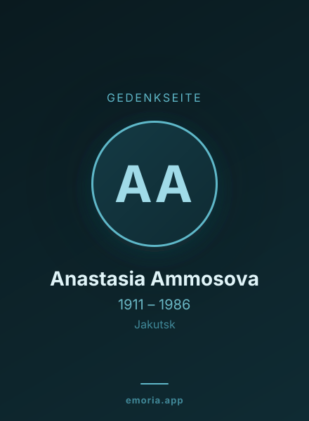 Gedenkportrait von Anastasia Ammosova