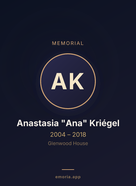 Memorial portrait of Anastasia "Ana" Kriégel