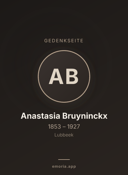 Gedenkportrait von Anastasia Bruyninckx