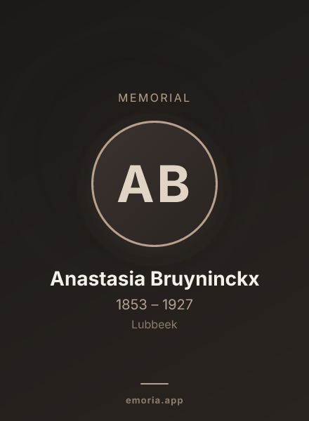 Memorial portrait of Anastasia Bruyninckx