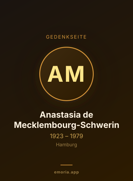 Gedenkportrait von Anastasia de Mecklembourg-Schwerin