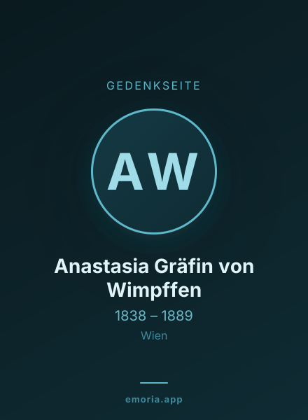 Gedenkportrait von Anastasia Gräfin von Wimpffen