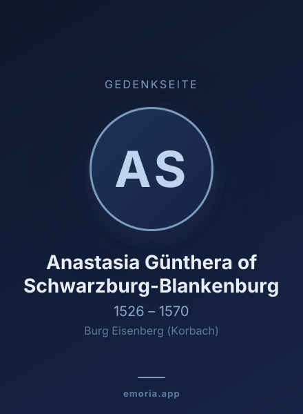 Gedenkportrait von Anastasia Günthera of Schwarzburg-Blankenburg
