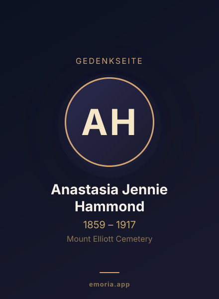 Gedenkportrait von Anastasia Jennie Hammond