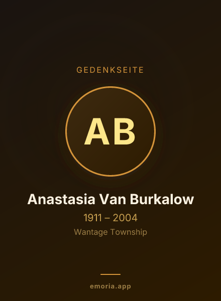 Gedenkportrait von Anastasia Van Burkalow