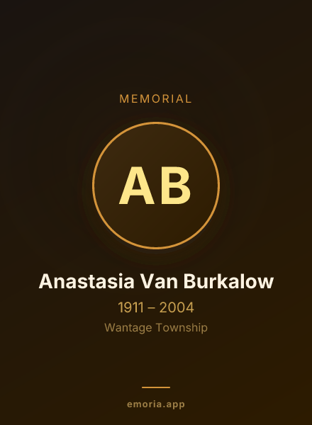 Memorial portrait of Anastasia Van Burkalow